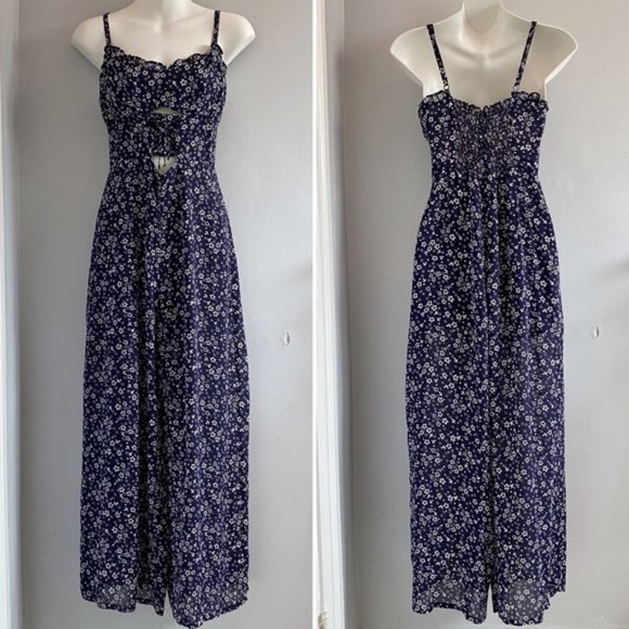 Reformation Floral Jumpsuit Blue • 8 - Picture 4 of 6